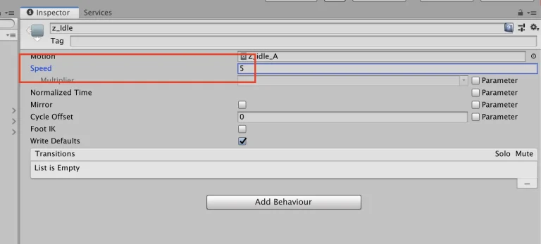 unity-animation-speed-value